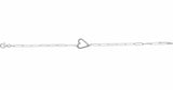 Sterling Silver Heart & Paperclip-Style Chain 7" Bracelet