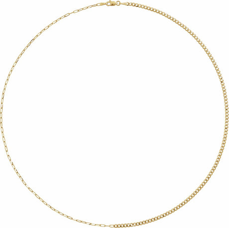 14K Yellow 2.7 mm Curb & Paperclip-Style 20" Chain