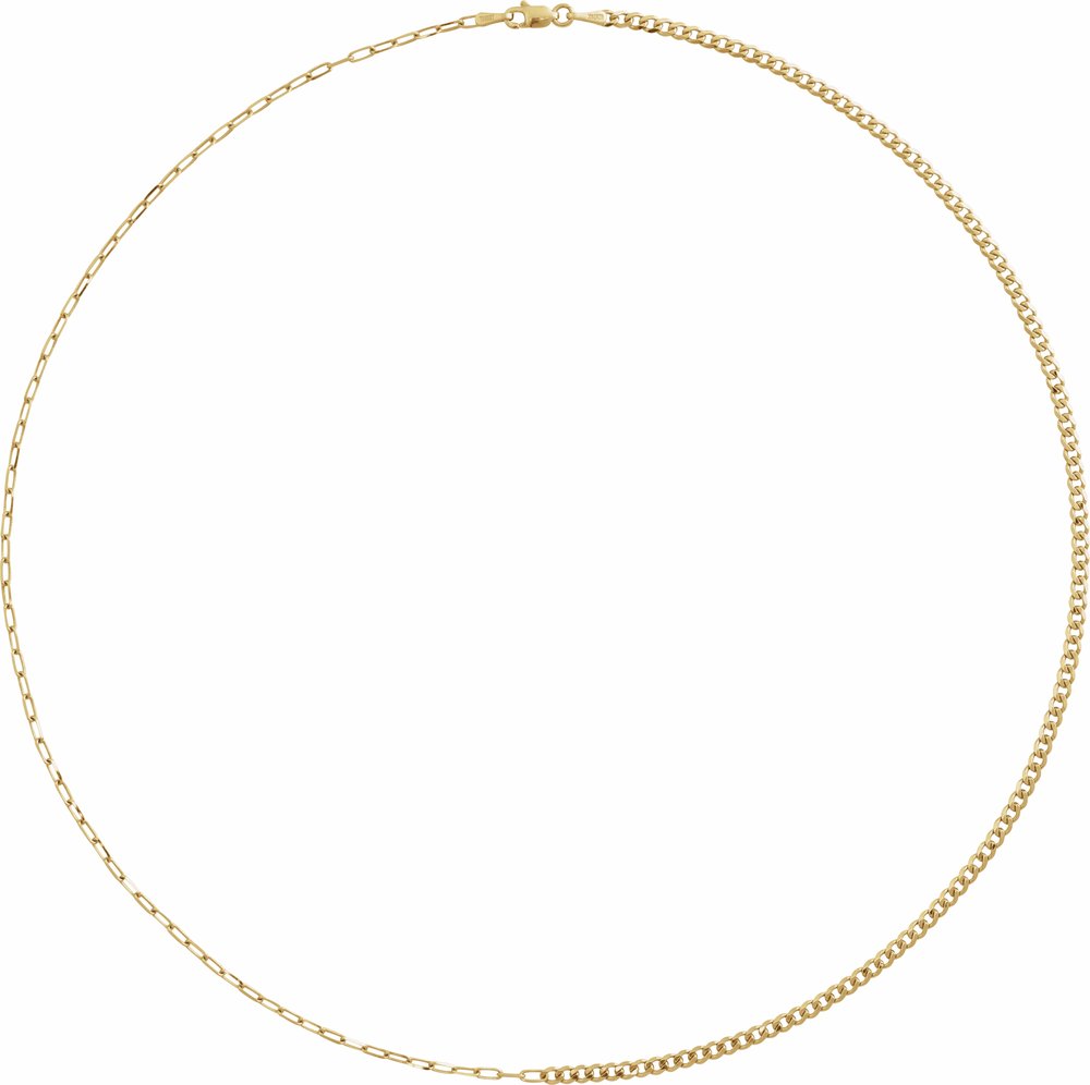14K Yellow Gold 2.7 mm Curb & Paperclip-Style 18" Chain
