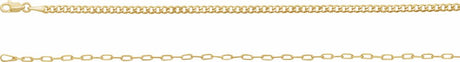 14K Yellow Gold 2.7 mm Curb & Paperclip-Style 16" Chain