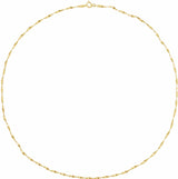 14K Yellow 1.6 mm Twisted Herringbone 7" Chain