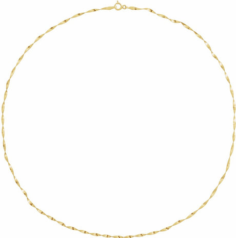 14K Yellow 1.6 mm Twisted Herringbone 7" Chain