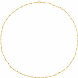 14K Yellow Gold 1.6 mm Twisted Herringbone 7" Chain