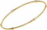 14K Yellow Gold 1/4 CTW Natural Diamond Bezel-Set Bangle 8" Bracelet