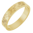 14K Yellow Gold 4 mm Floral Flat Band Size 8