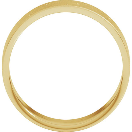 18K Yellow Gold 7 mm Star Band with Glass Blast Finish Size 7