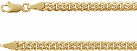 14K Yellow Gold 4.4 mm Hollow Miami Cuban Curb 24" Chain