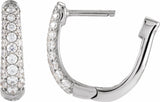 14K White 1/2 CTW Natural Diamond 14.9 mm Hoop Earrings