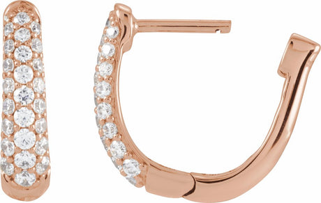 14K Rose Gold 1/2 CTW Natural Diamond 14.9 mm Hoop Earrings