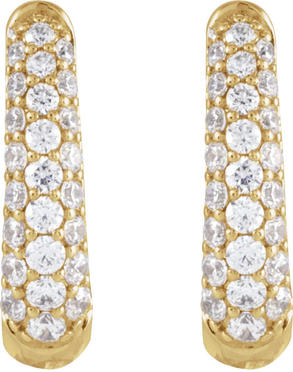 14K Yellow 1/2 CTW Natural Diamond Hoop Earrings