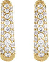 14K Yellow 1/2 CTW Natural Diamond Hoop Earrings