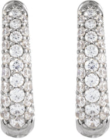 14K White Gold 1/5 CTW Lab-Grown Diamond 10.1 mm Hoop Earrings
