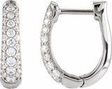 14K White 1/2 CTW Natural Diamond Hoop Earrings