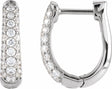 14K White Gold 1/2 CTW Natural Diamond 14.9 mm Hoop Earrings
