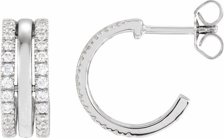 14K White Gold 1/2 CTW Natural Diamond Earrings