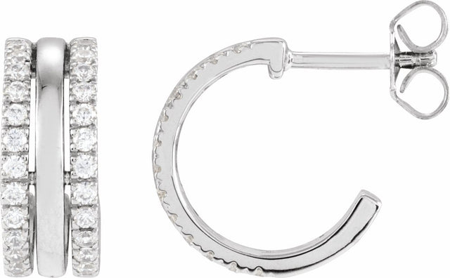 14K White Gold 1/2 CTW Natural Diamond Earrings