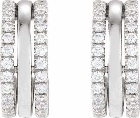 14K White Gold 1/2 CTW Natural Diamond Earrings