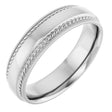 10K White Gold 5 mm Rope & Milgrain Stepped-Edge Comfort-Fit Half Round Band Size 7