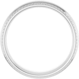 10K White Gold 5 mm Rope & Milgrain Stepped-Edge Comfort-Fit Half Round Band Size 7