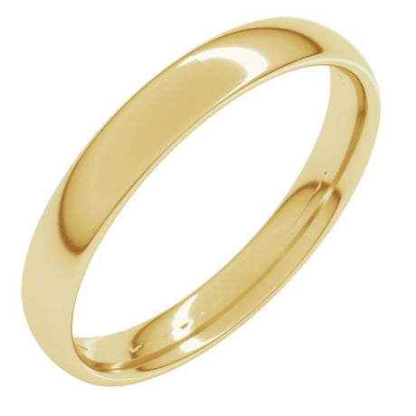 14K Yellow 3.5 mm Comfort-Fit Lightweight European-Style Band Size 9