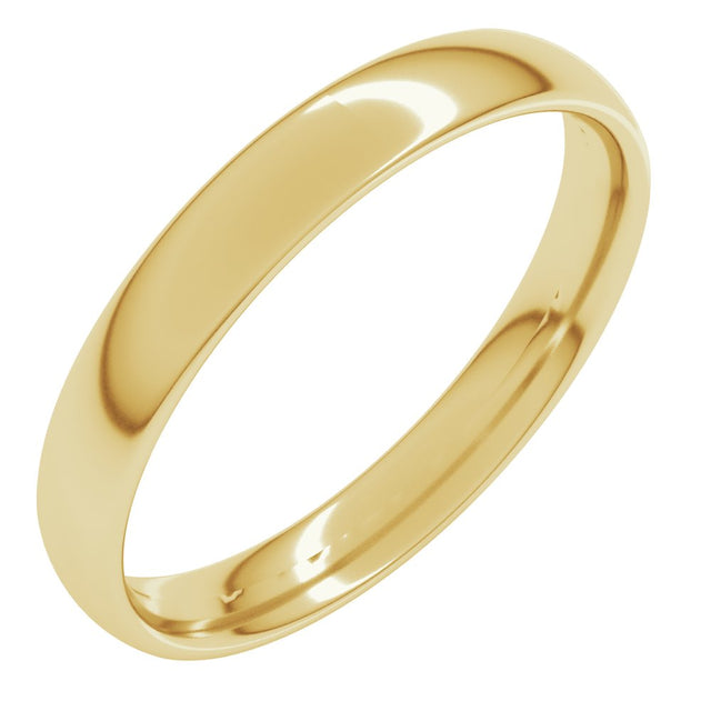 14K Yellow 3.5 mm Comfort-Fit Lightweight European-Style Band Size 9