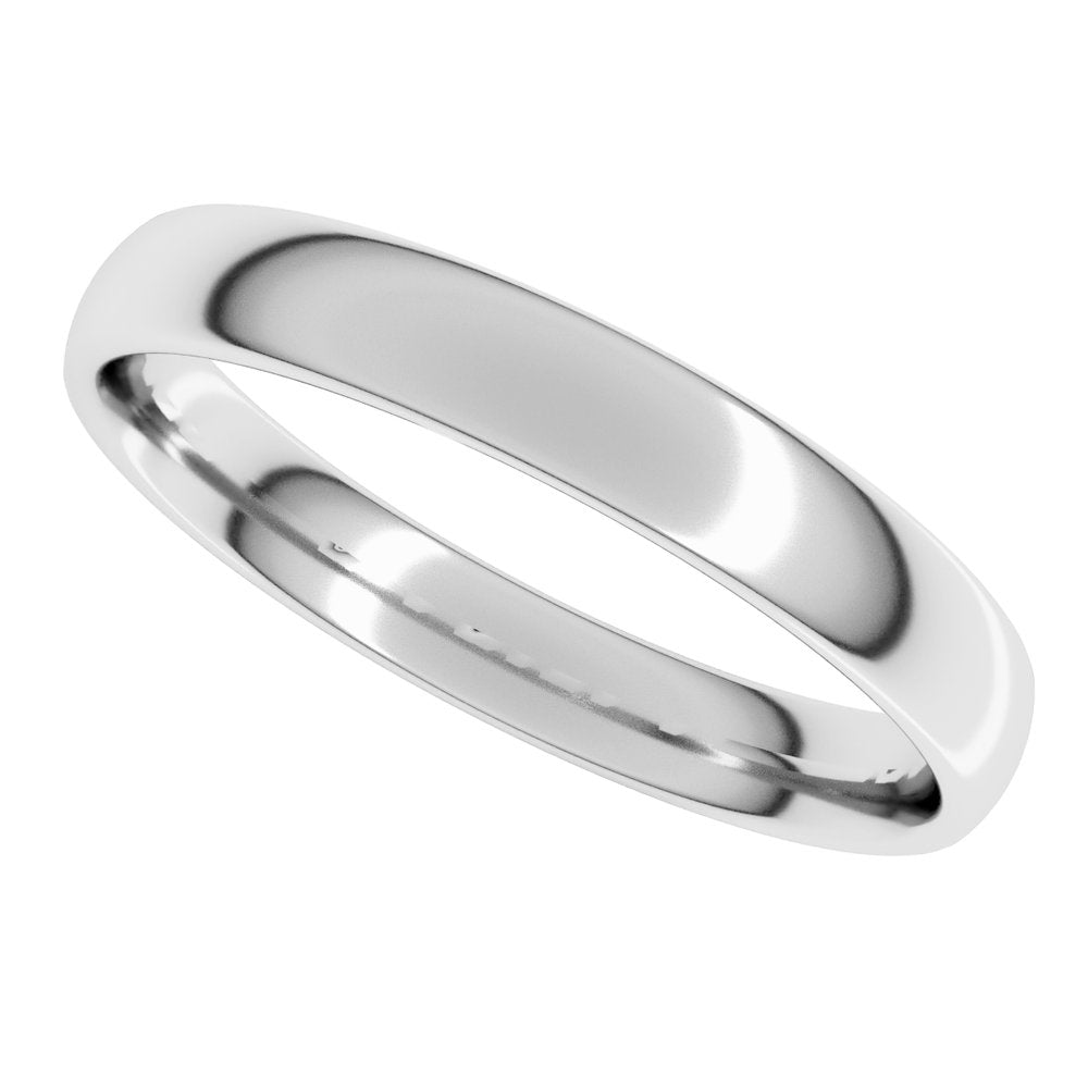 14K White Gold 3.5 mm Lightweight Comfort-Fit European-Style Band Size 9