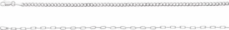Sterling Silver 2.7 mm Curb & Paperclip-Style 16" Chain