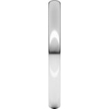 14K White Gold 2.5 mm Lightweight Comfort-Fit European-Style Band Size 6