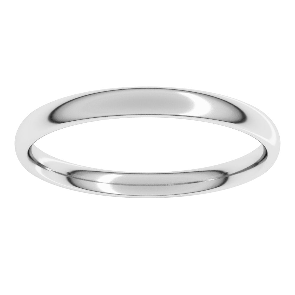 Sterling Silver 2.5 mm Comfort-Fit Lightweight European-Style Band Size 6.5