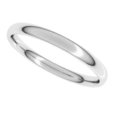 14K White 2.5 mm European Light Band Size 10