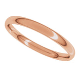 14K Rose 2.5 mm Lightweight Comfort-Fit European-Style Band Size 5