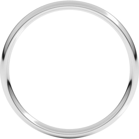 14K White Gold 2.5 mm Lightweight Comfort-Fit European-Style Band Size 6