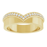 14K Yellow Gold 1/6 CTW Natural Diamond Contour Band