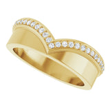 14K Yellow Gold 1/6 CTW Natural Diamond Contour Band