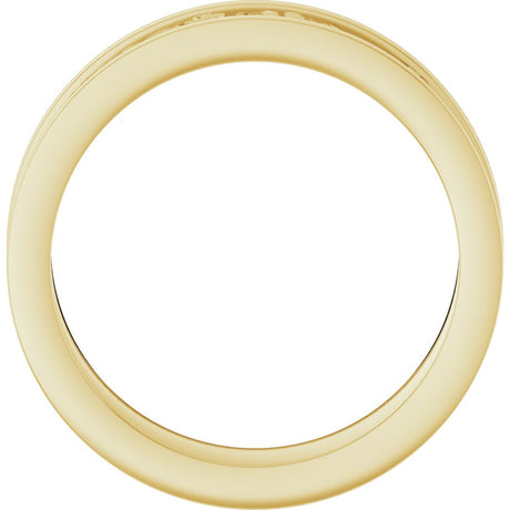 14K Yellow 6.5 mm Sculptural Flat Band  Size 10