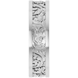 10K White Gold 6.5 mm Sculptural Flat Band  Size 10