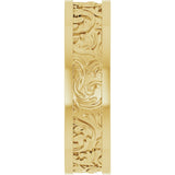14K Yellow Gold 6.5 mm Sculptural Flat Band  Size 10