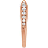 14K Rose 1/4 CTW Natural Diamond Contour Band