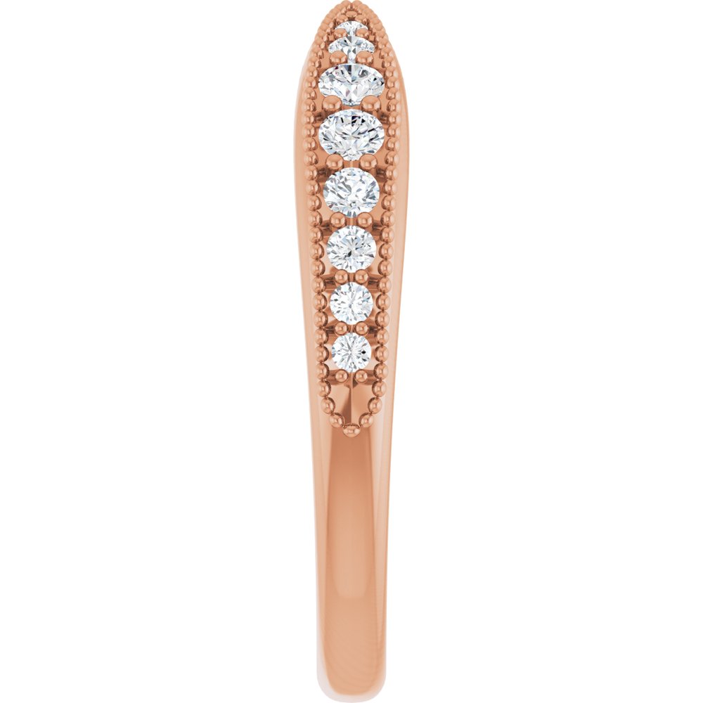 14K Rose 1/4 CTW Natural Diamond Contour Band