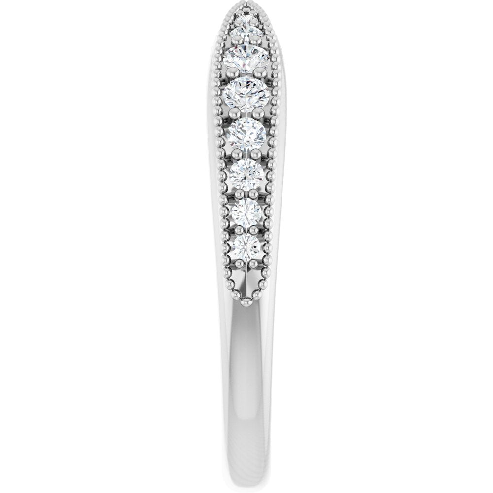 14K White Gold 1/4 CTW Natural Diamond Contour Band