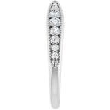 14K White Gold 1/4 CTW Natural Diamond Contour Band