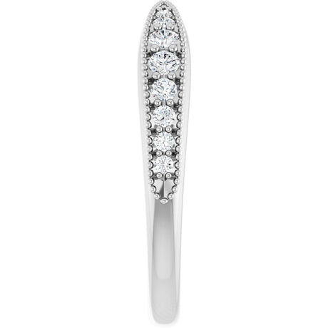 14K White Gold 1/4 CTW Natural Diamond Contour Band