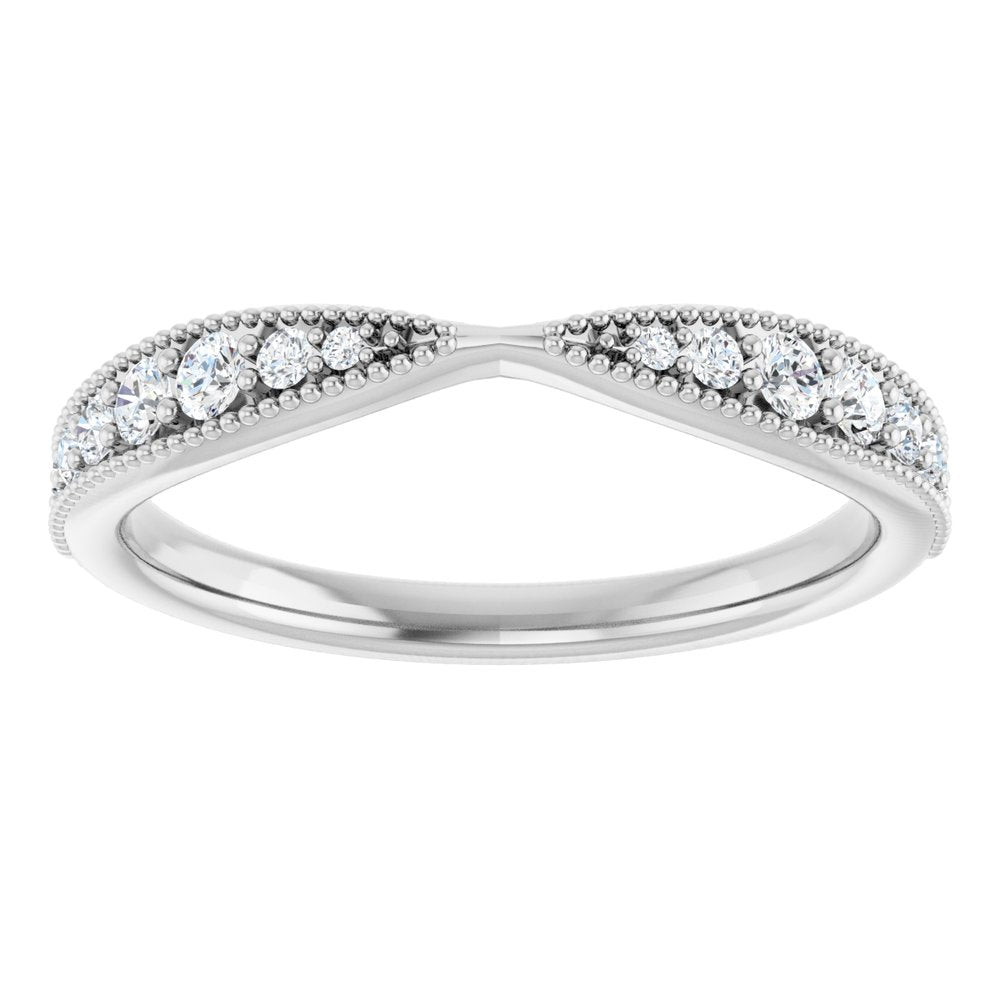 14K White 1/4 CTW Lab-Grown Diamond Contour Band