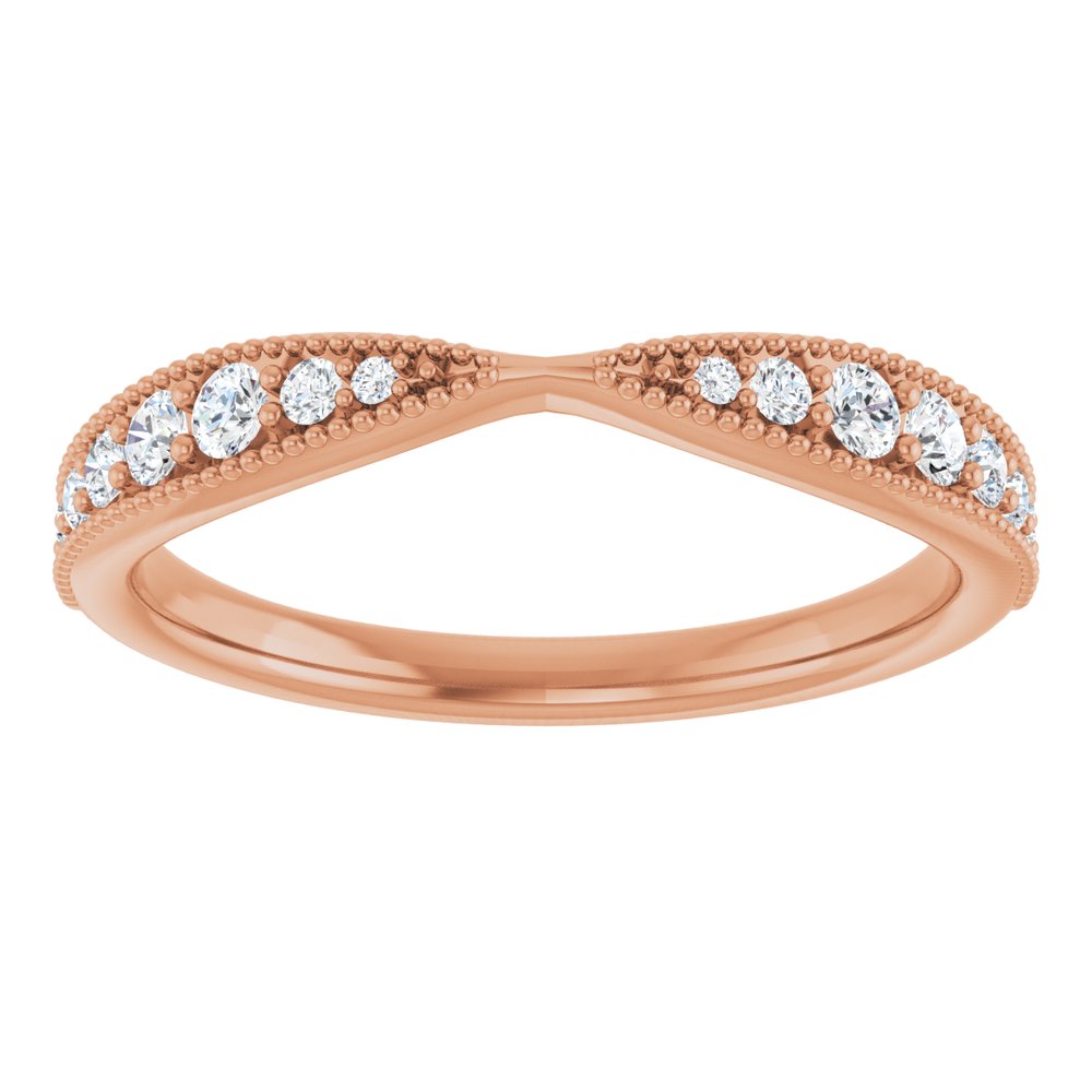 14K Rose 1/4 CTW Natural Diamond Contour Band