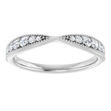 14K White Gold 1/4 CTW Natural Diamond Contour Band