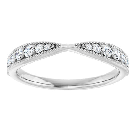 14K White Gold 1/4 CTW Natural Diamond Contour Band