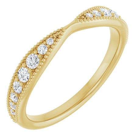 14K Yellow Gold 1/4 CTW Lab-Grown Diamond Contour Band