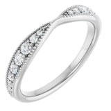 14K White 1/4 CTW Lab-Grown Diamond Contour Band