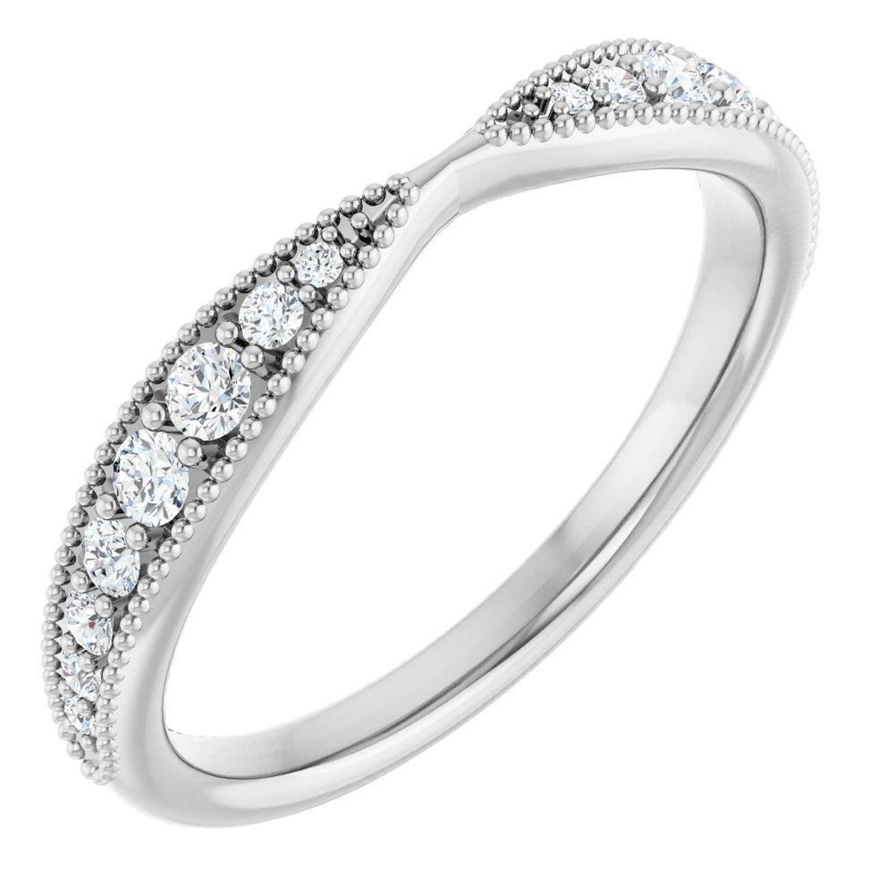 14K White Gold 1/4 CTW Lab-Grown Diamond Contour Band