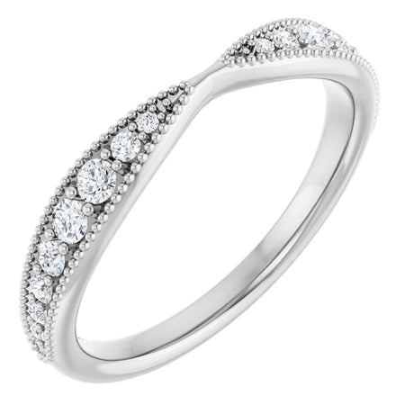 Platinum 1/4 CTW Natural Diamond Contour Band